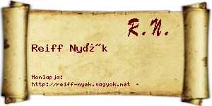 Reiff Nyék névjegykártya